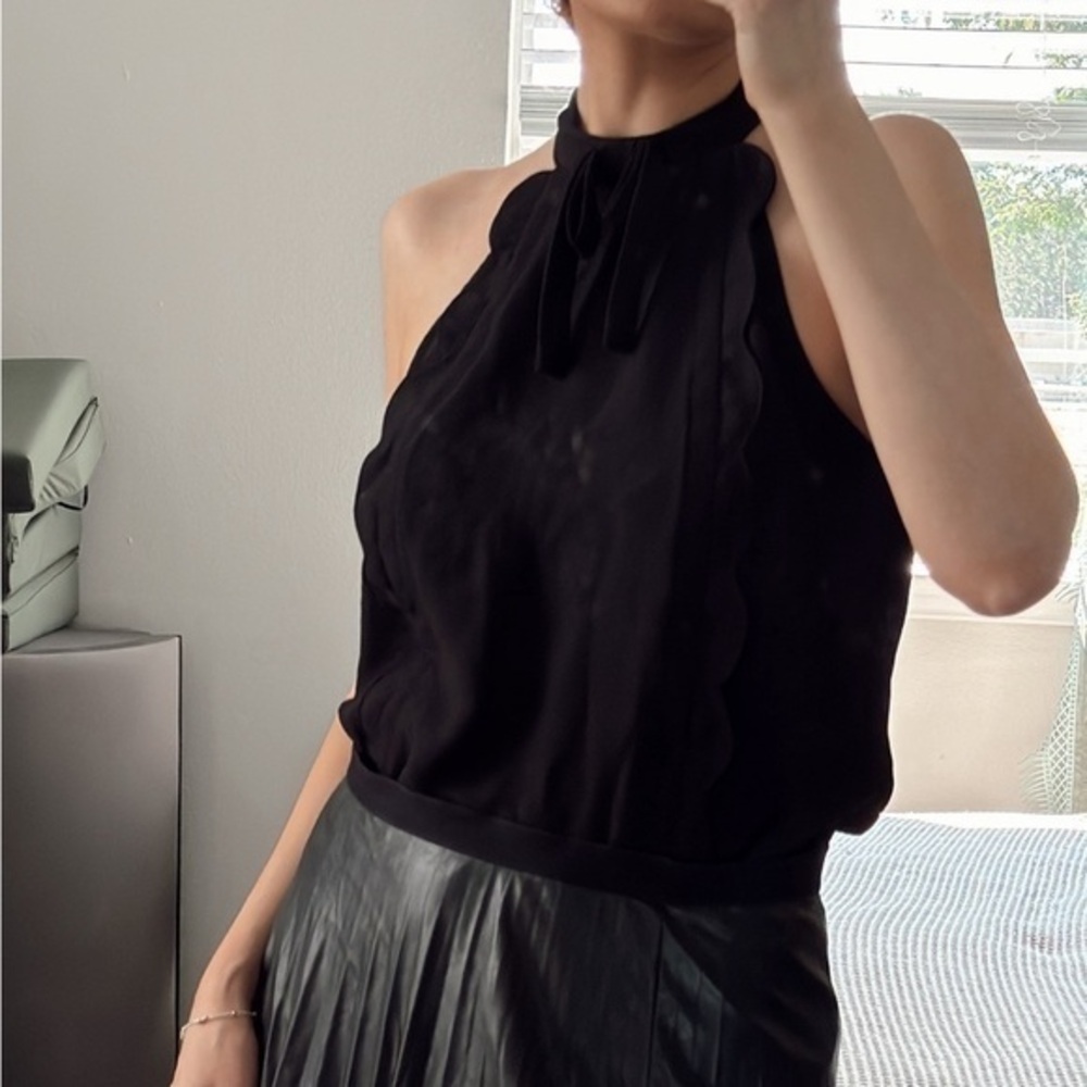 Victoria Beckham Target Black Ruffle Tank